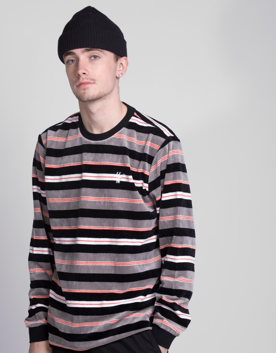 Unveil Stripe Velour L/S Tee