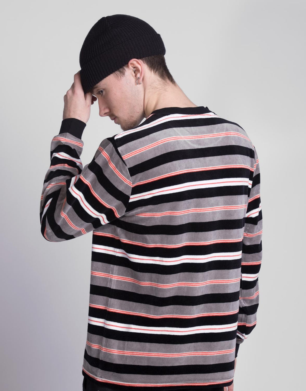 Unveil Stripe Velour L/S Tee