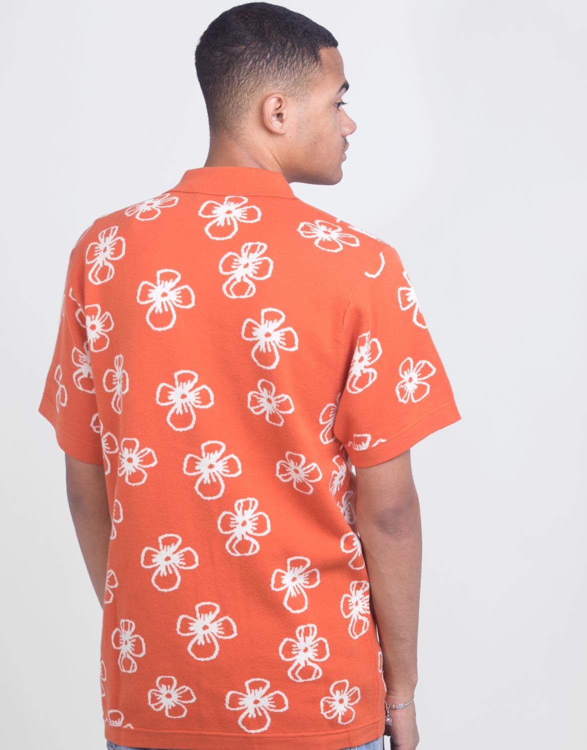 Flower Zip Polo