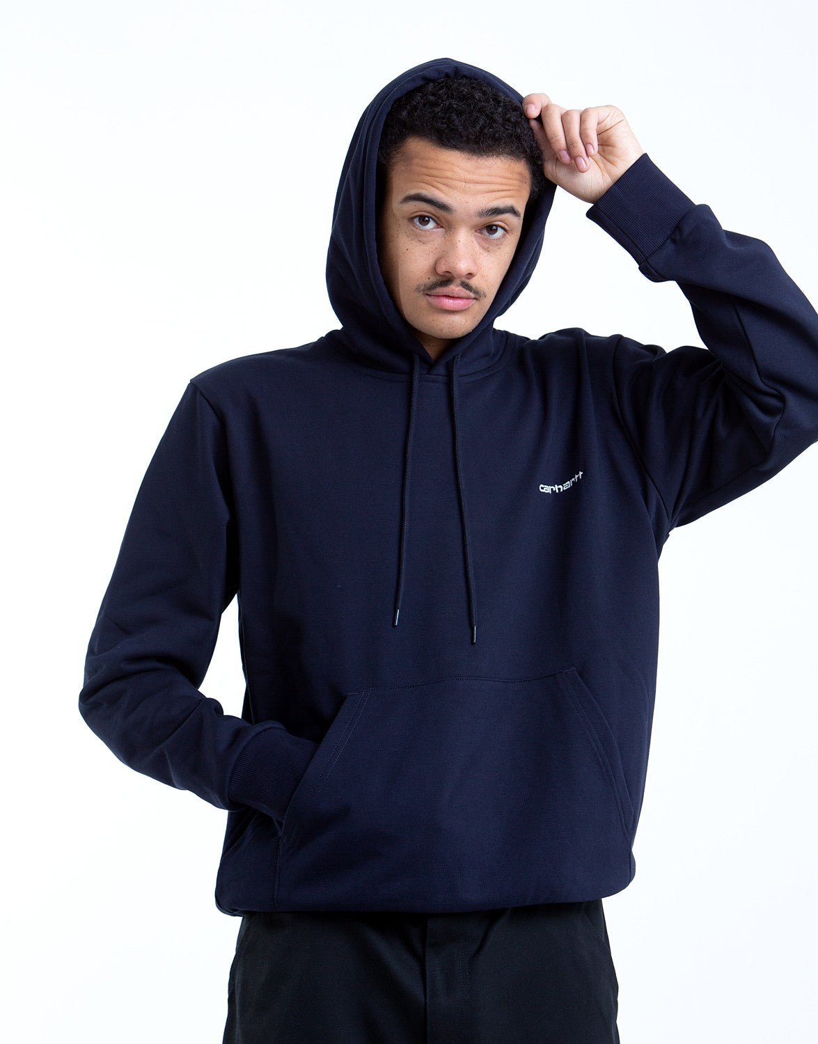 Hooded Script Embroidery Sweat