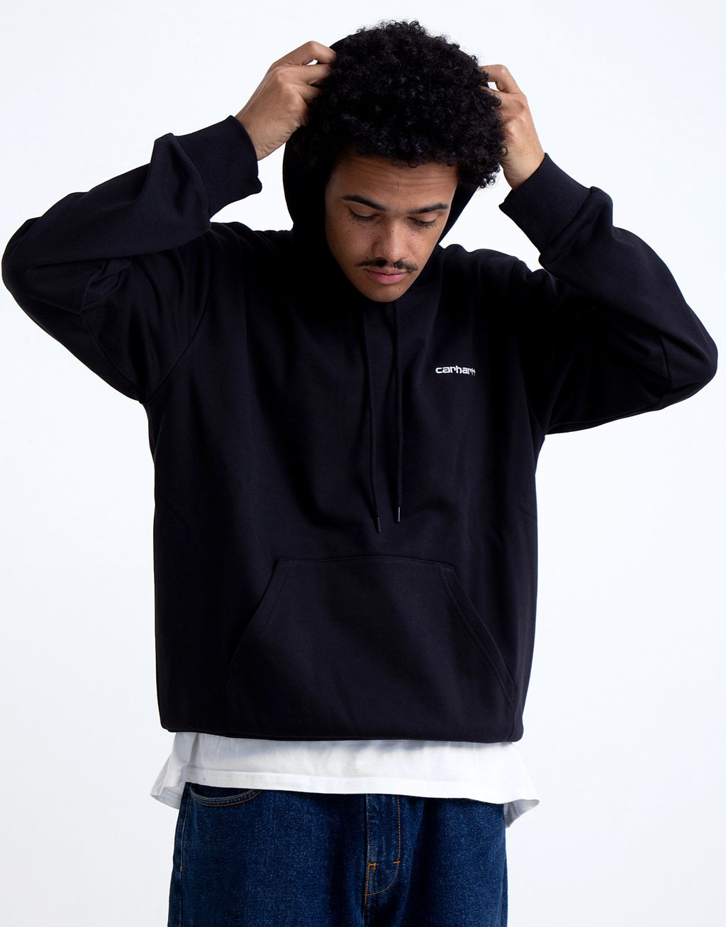 Hooded Script Embroidery Sweat