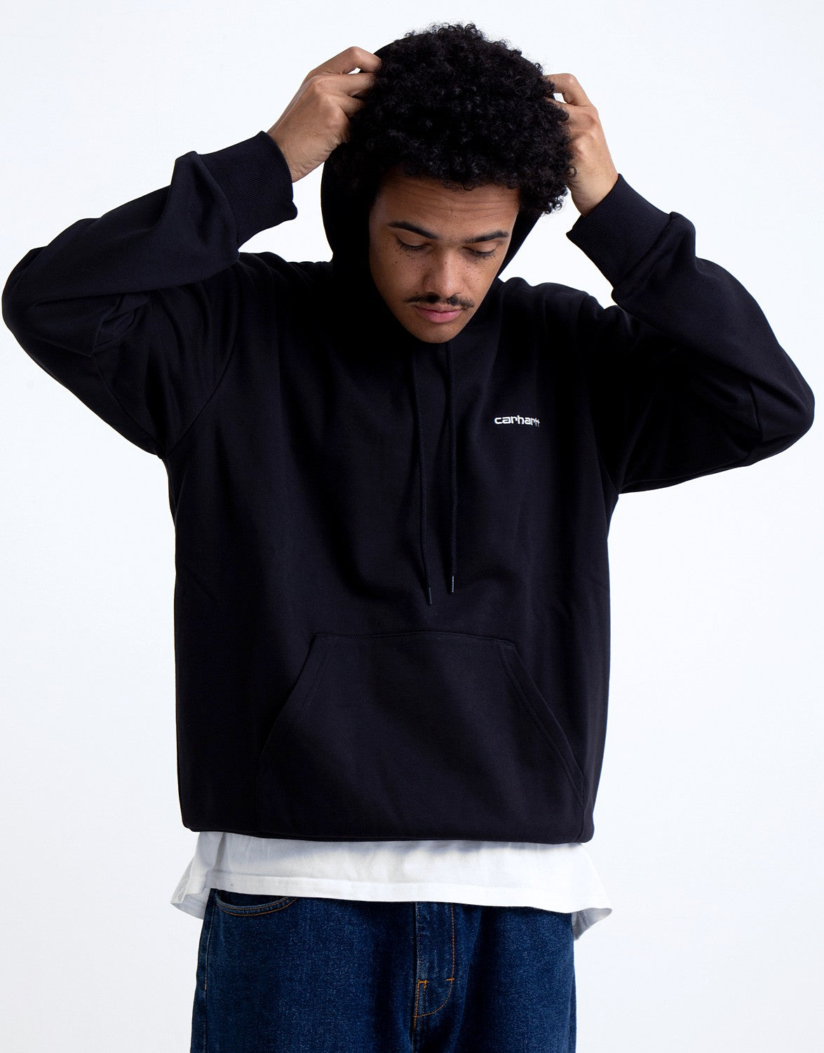 Hooded Script Embroidery Sweat