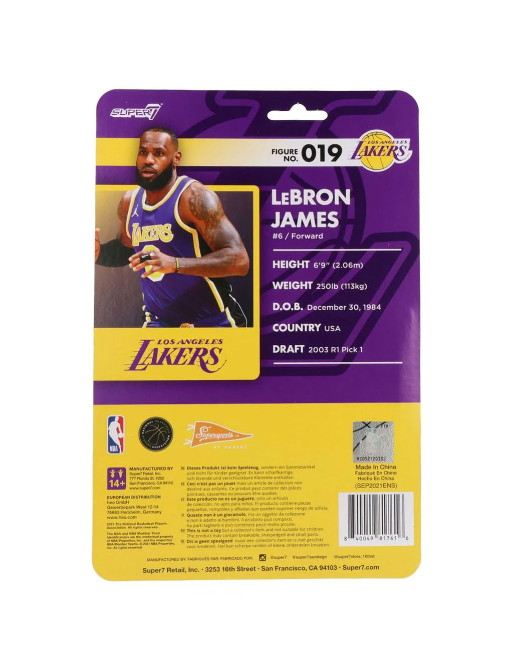 Lebron James (Lakers Purple Statement) - ReAction figure