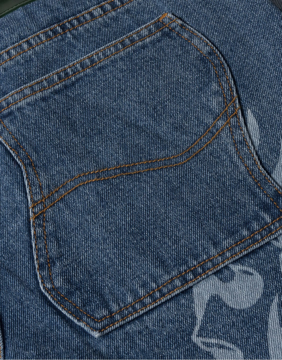 Flamepuzz Relaxed Denim Pants
