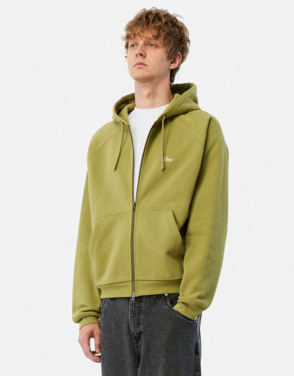 Cursive Small Logo Zip Hoodie