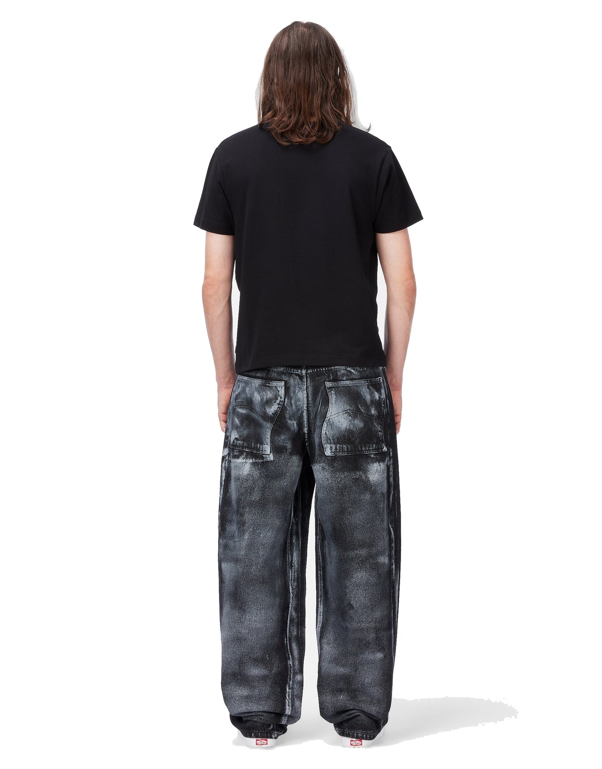 Baggy Denim Pants BLACK (WHITE PAINT)