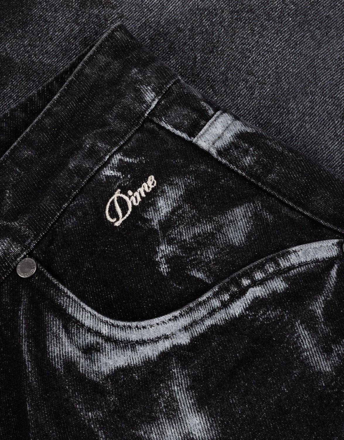 Baggy Denim Pants BLACK (WHITE PAINT)