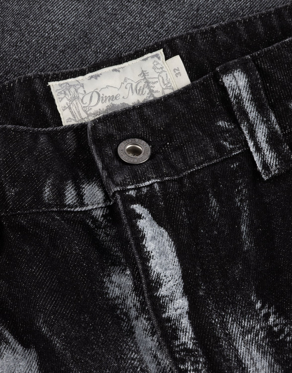 Baggy Denim Pants BLACK (WHITE PAINT)