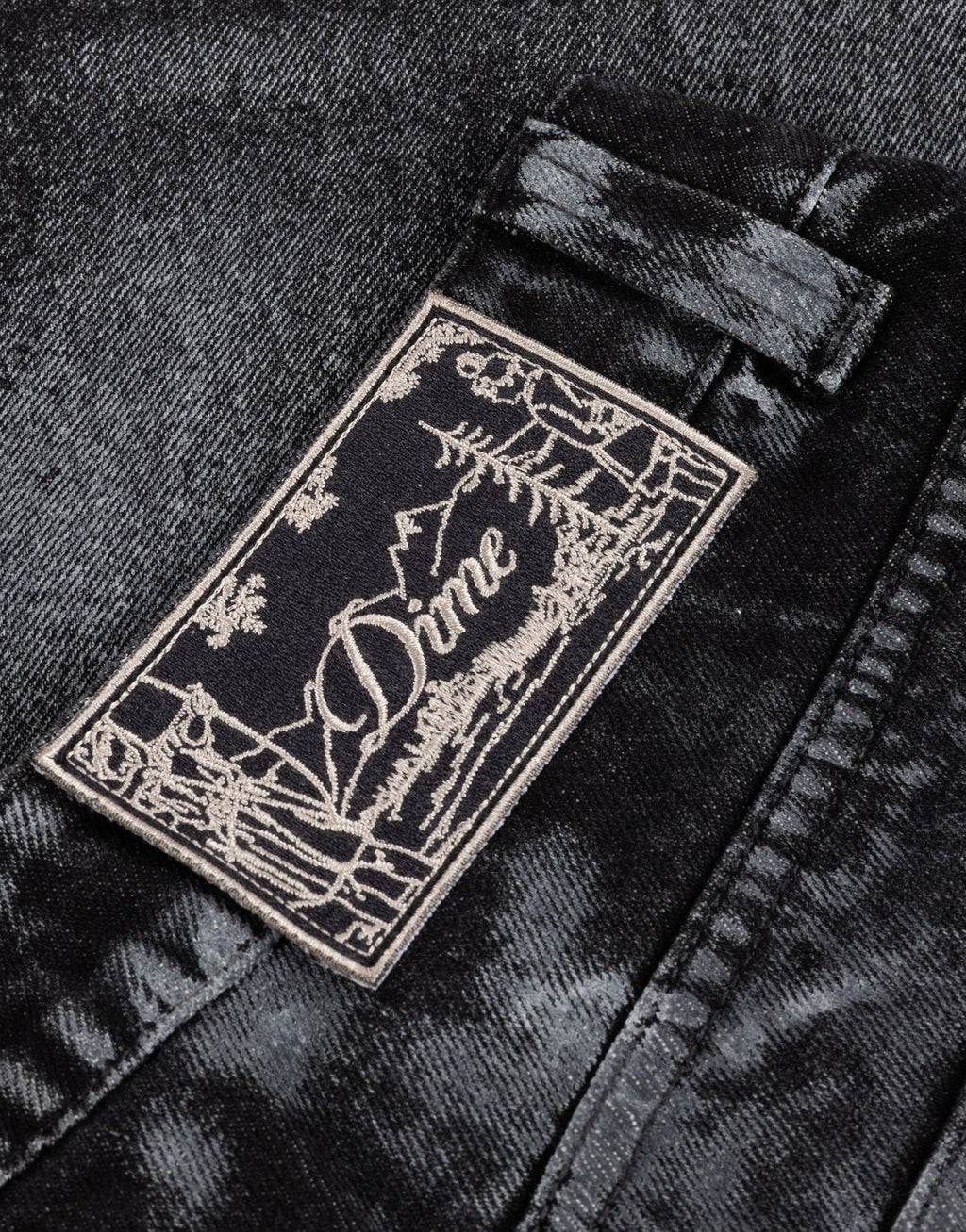 Baggy Denim Pants BLACK (WHITE PAINT)