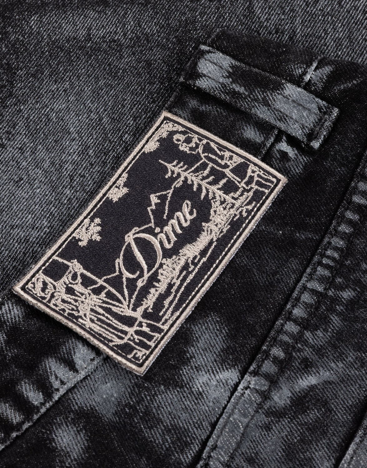 Baggy Denim Pants BLACK (WHITE PAINT)