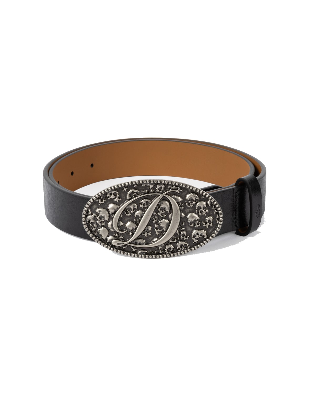 Skull Leather Belt BLACK